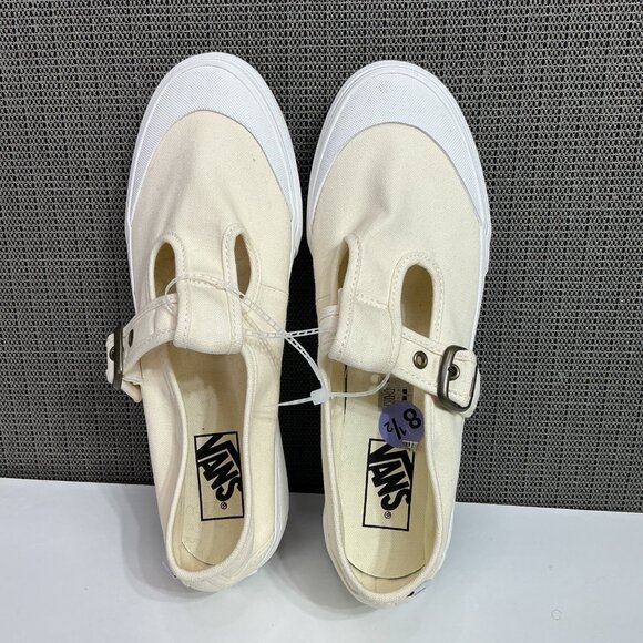 Vans Womens Mary Jane Canvas Slip-On Sneakers Size 8.5 Ivory - Picture 2 of 7